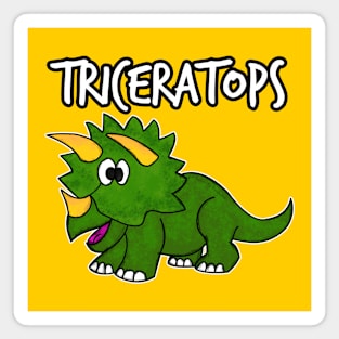 Doodle Triceratops Dinosaur Herbivorous Jurassic Kids Funny Magnet